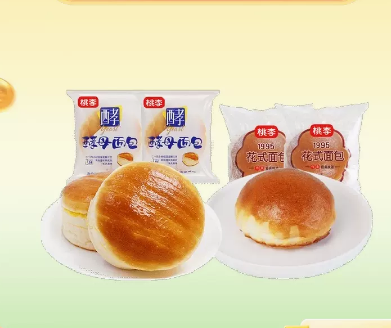 桃李面包酵母牛奶蛋羹2包+花式2包290g零食面包早餐下午茶